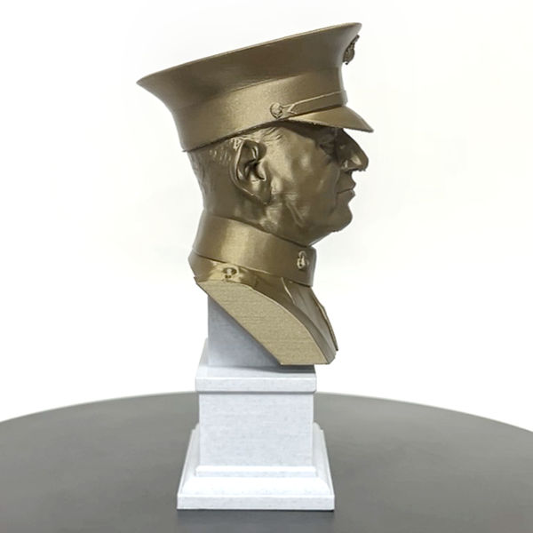John A Lejeune Legendary US Marine General and 13th Commandant Sculpture Bust on Box Plinth