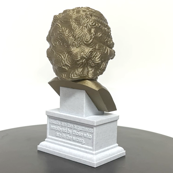 Jean-Jacques Rousseau Enlightenment Philosopher Sculpture Bust on Box Plinth