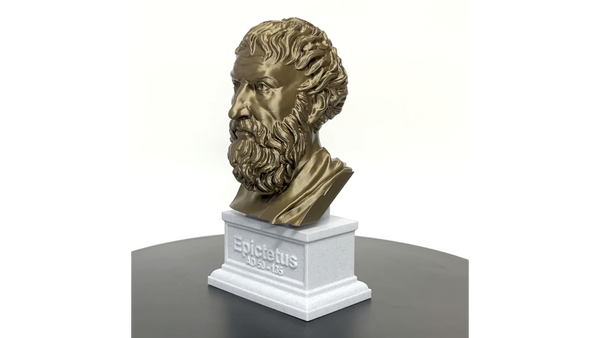 Epictetus Greek Stoic Philosopher Sculpture Bust on Box Plinth
