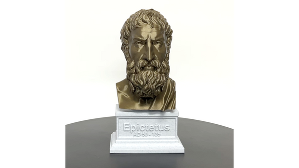 Epictetus Greek Stoic Philosopher Sculpture Bust on Box Plinth