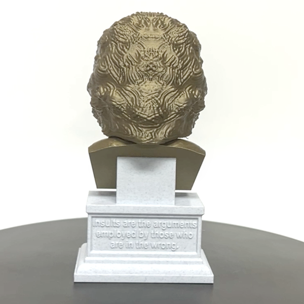Jean-Jacques Rousseau Enlightenment Philosopher Sculpture Bust on Box Plinth