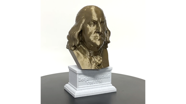 Benjamin Franklin USA Founding Father Sculpture Bust on Box Plinth