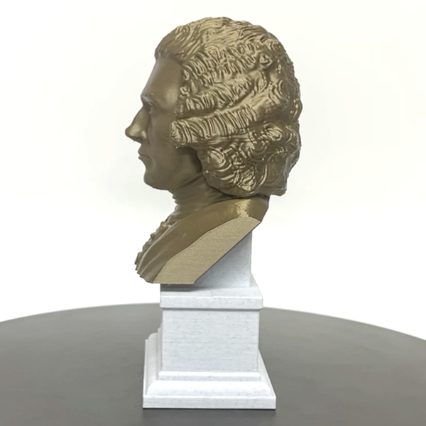 Jean-Jacques Rousseau Enlightenment Philosopher Sculpture Bust on Box Plinth