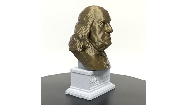 Benjamin Franklin USA Founding Father Sculpture Bust on Box Plinth