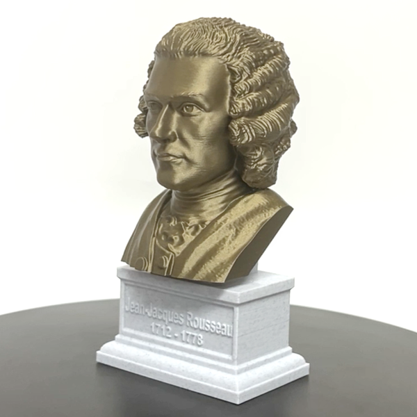 Jean-Jacques Rousseau Enlightenment Philosopher Sculpture Bust on Box Plinth