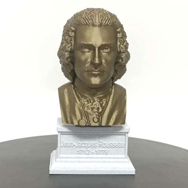 Jean-Jacques Rousseau Enlightenment Philosopher Sculpture Bust on Box Plinth
