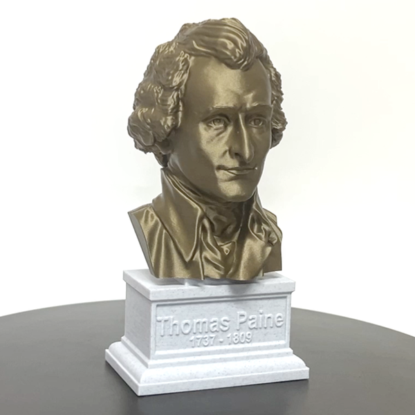 Thomas Paine USA Founding Father Sculpture Bust on Box Plinth