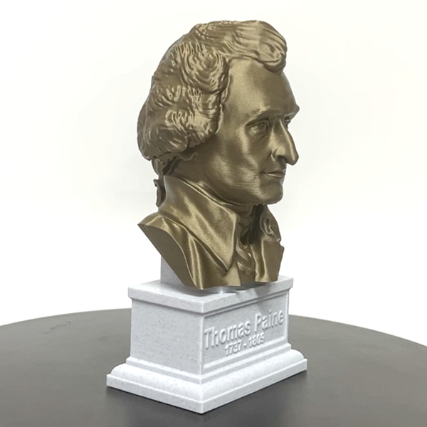 Thomas Paine USA Founding Father Sculpture Bust on Box Plinth