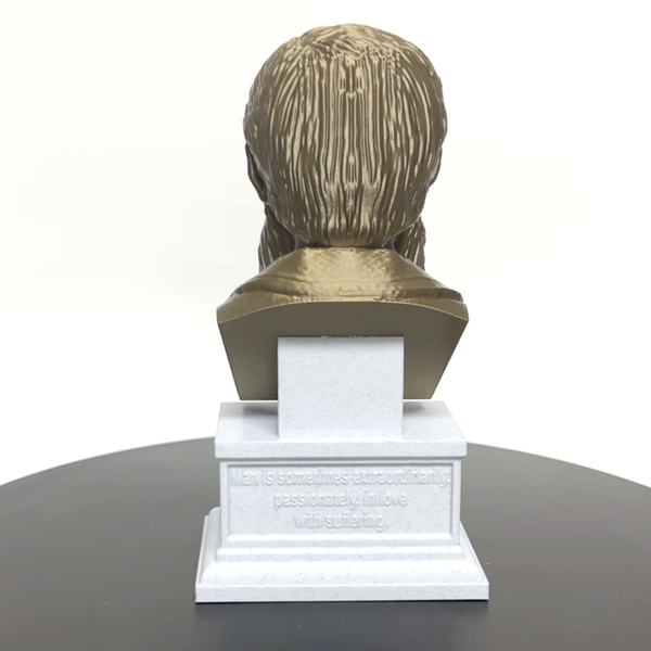 Fyodor Dostoevsky, Famous Russion Writer and Philosopher, Sculpture Bust on Box Plinth