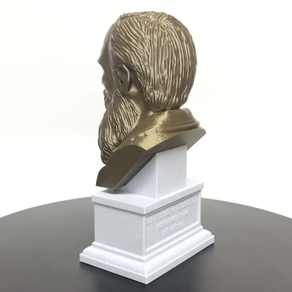 Fyodor Dostoevsky, Famous Russion Writer and Philosopher, Sculpture Bust on Box Plinth