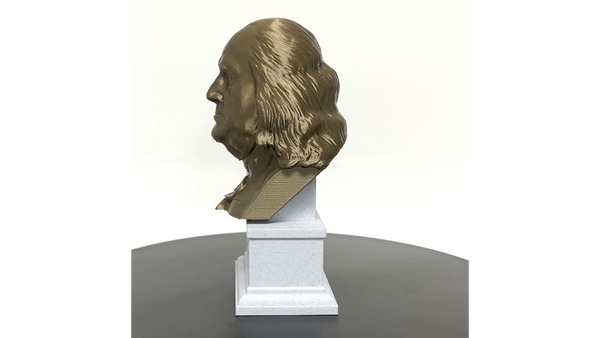Benjamin Franklin USA Founding Father Sculpture Bust on Box Plinth