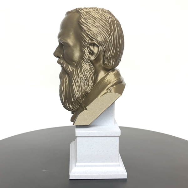 Fyodor Dostoevsky, Famous Russion Writer and Philosopher, Sculpture Bust on Box Plinth