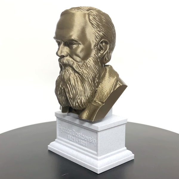 Fyodor Dostoevsky, Famous Russion Writer and Philosopher, Sculpture Bust on Box Plinth