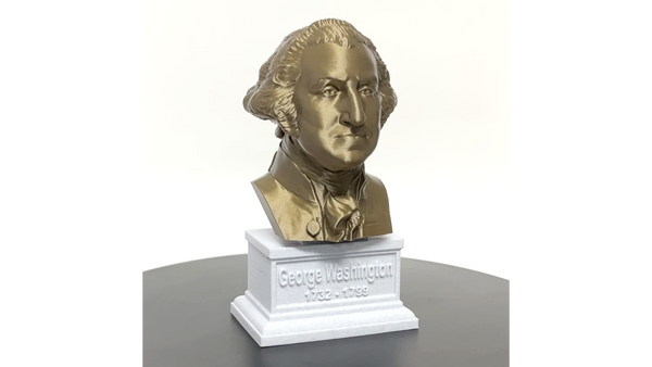 George Washington, 1st US President, Sculpture Bust on Box Plinth