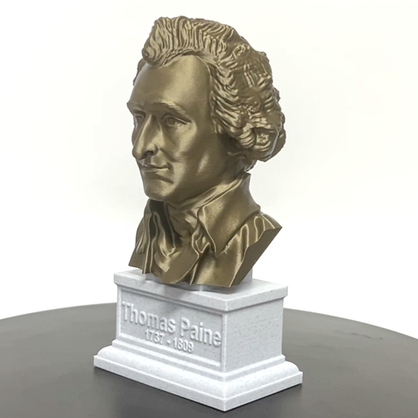 Thomas Paine USA Founding Father Sculpture Bust on Box Plinth