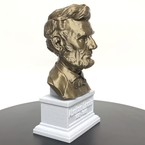 Abraham Lincoln, 16th US President, Sculpture Bust on Box Plinth
