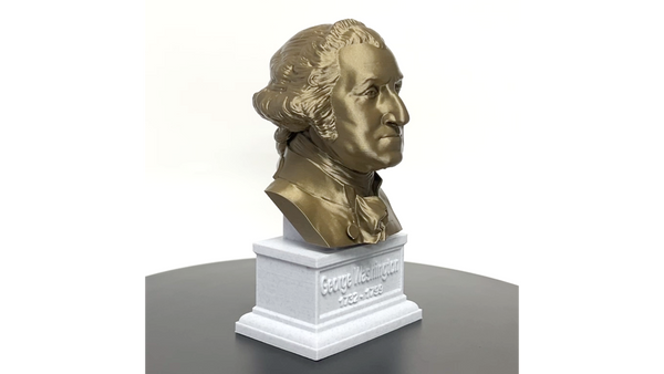 George Washington, 1st US President, Sculpture Bust on Box Plinth