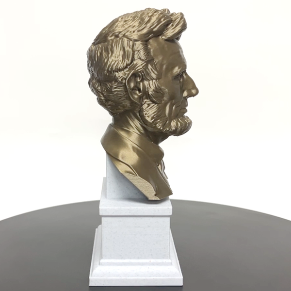 Abraham Lincoln, 16th US President, Sculpture Bust on Box Plinth
