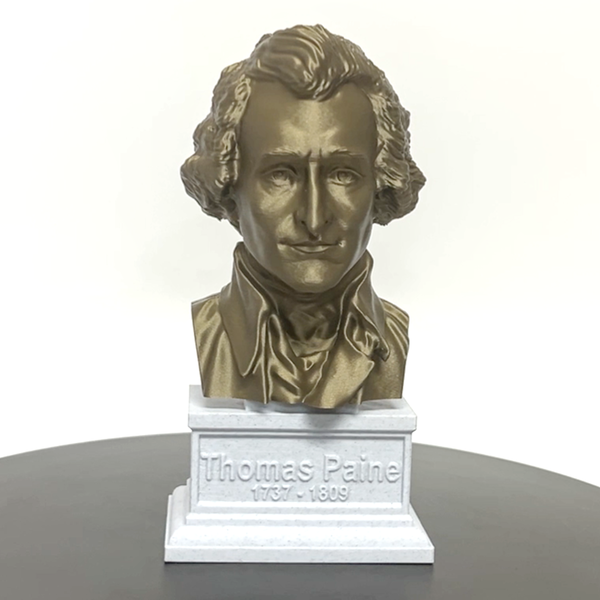 Thomas Paine USA Founding Father Sculpture Bust on Box Plinth