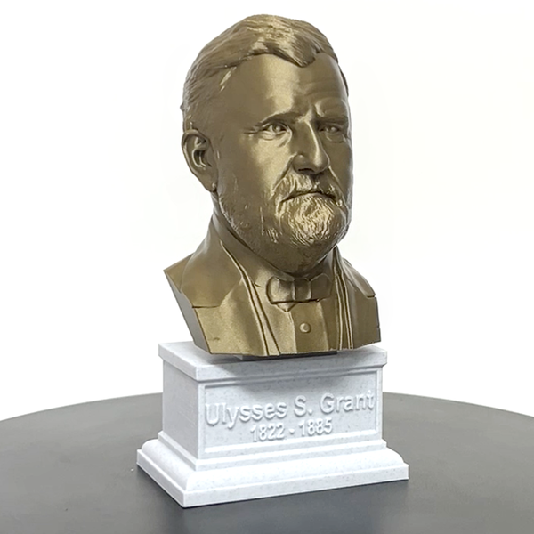 Ulysses S. Grant, 18th US President, Sculpture Bust on Box Plinth