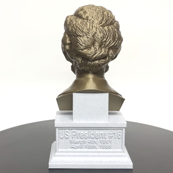 Abraham Lincoln, 16th US President, Sculpture Bust on Box Plinth