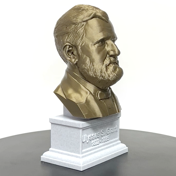 Ulysses S. Grant, 18th US President, Sculpture Bust on Box Plinth