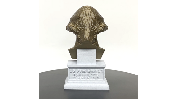 George Washington, 1st US President, Sculpture Bust on Box Plinth