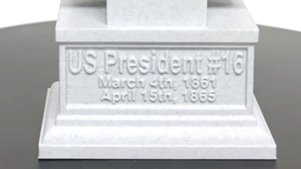 Abraham Lincoln, 16th US President, Sculpture Bust on Box Plinth