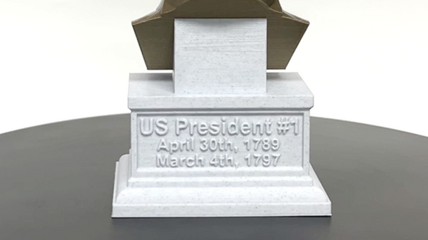 George Washington, 1st US President, Sculpture Bust on Box Plinth