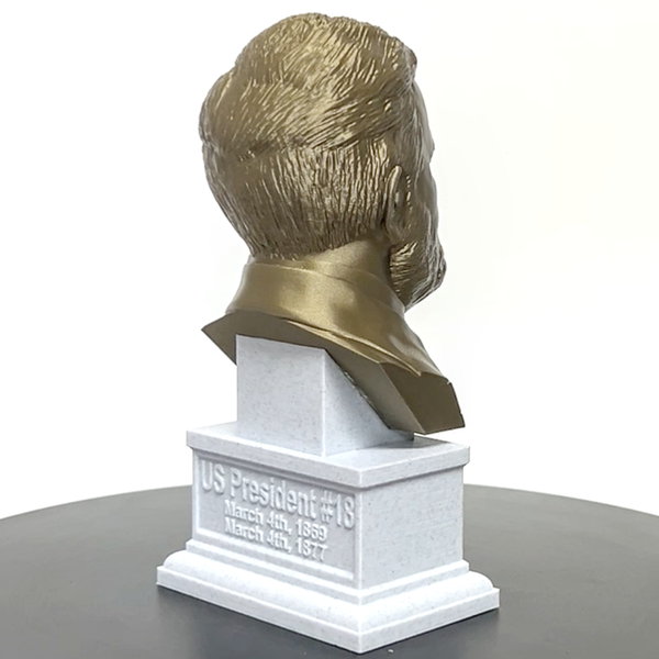 Ulysses S. Grant, 18th US President, Sculpture Bust on Box Plinth