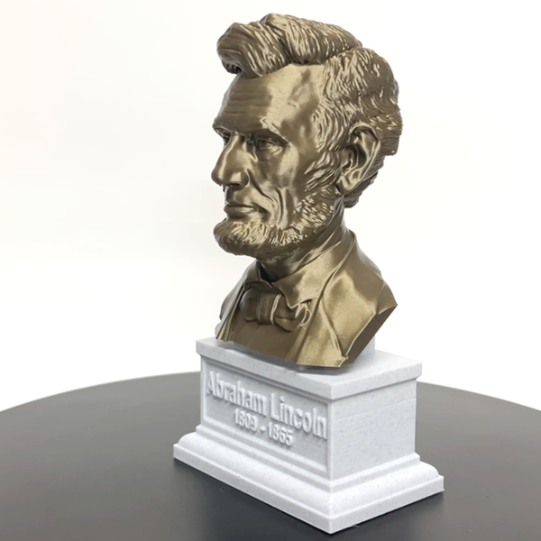 Abraham Lincoln, 16th US President, Sculpture Bust on Box Plinth