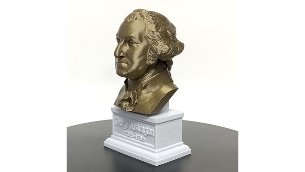 George Washington, 1st US President, Sculpture Bust on Box Plinth