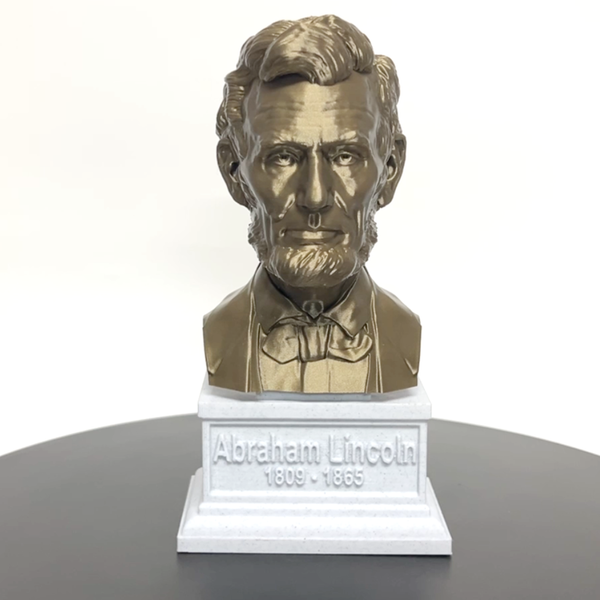 Abraham Lincoln, 16th US President, Sculpture Bust on Box Plinth