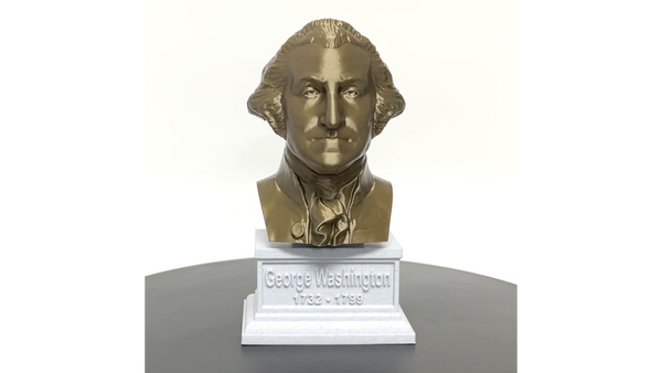 George Washington, 1st US President, Sculpture Bust on Box Plinth