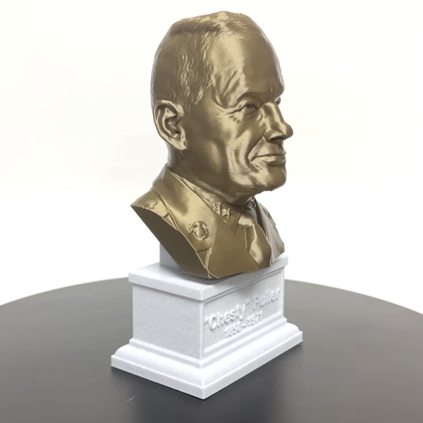 Lewis Burwell "Chesty" Puller Legendary US Marine Corps General Sculpture Bust on Box Plinth