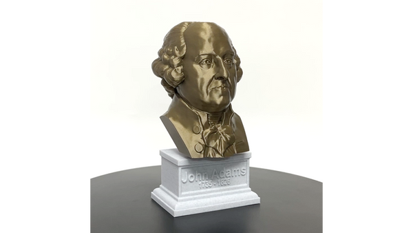 John Adams, 2nd US President, Sculpture Bust on Box Plinth