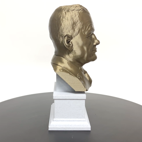 Lewis Burwell "Chesty" Puller Legendary US Marine Corps General Sculpture Bust on Box Plinth