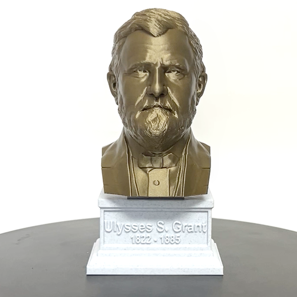 Ulysses S. Grant, 18th US President, Sculpture Bust on Box Plinth