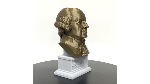 John Adams, 2nd US President, Sculpture Bust on Box Plinth