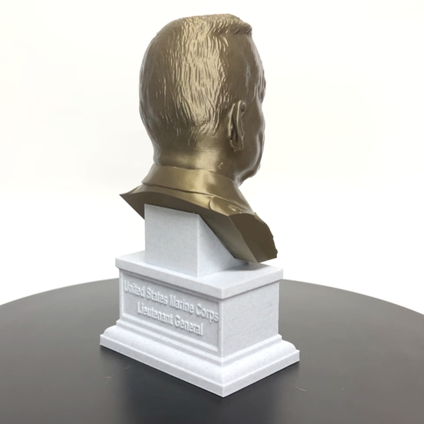 Lewis Burwell "Chesty" Puller Legendary US Marine Corps General Sculpture Bust on Box Plinth