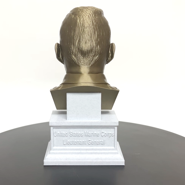 Lewis Burwell "Chesty" Puller Legendary US Marine Corps General Sculpture Bust on Box Plinth