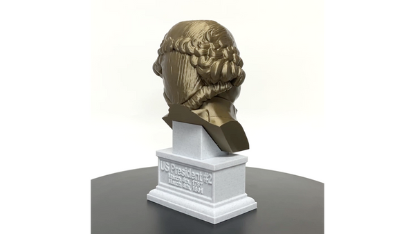John Adams, 2nd US President, Sculpture Bust on Box Plinth