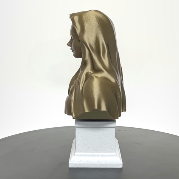 Saint Mary, Mother of God and Queen of Heaven Sculpture Bust on Box Plinth