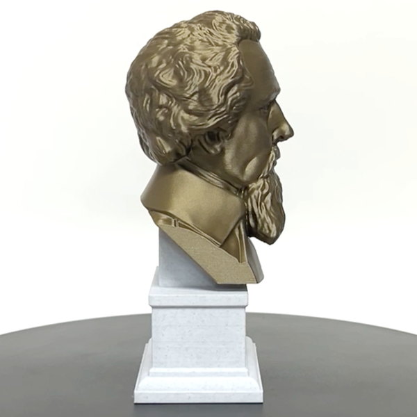 Charles Dickens, Famous English Writer and Social Critic, Sculpture Bust on Box Plinth