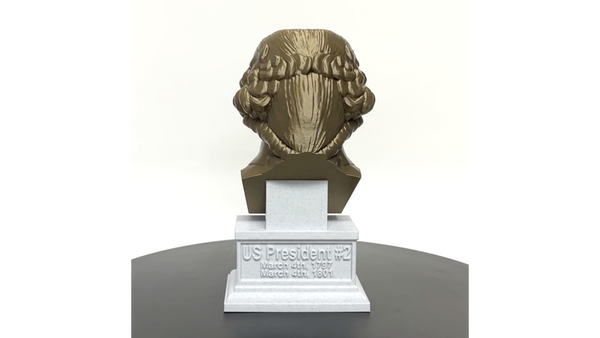 John Adams, 2nd US President, Sculpture Bust on Box Plinth