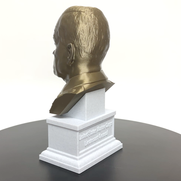 Lewis Burwell "Chesty" Puller Legendary US Marine Corps General Sculpture Bust on Box Plinth