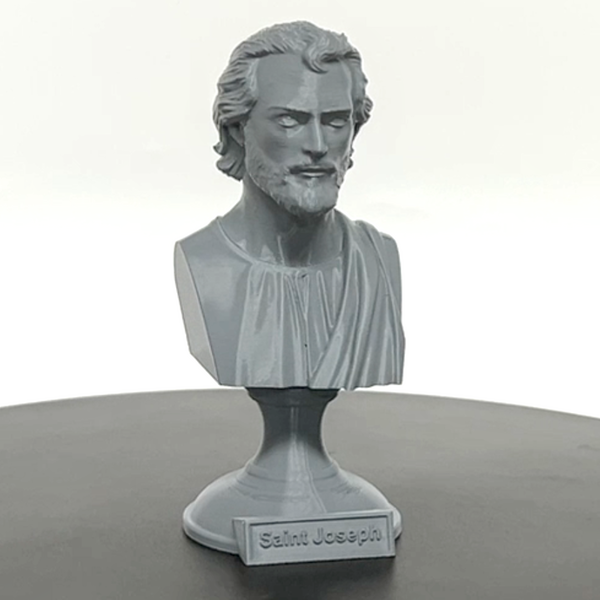 Saint Joseph, Guardian of the Holy Family and Patron Saint of Workers  Sculpture Bust on Pedestal
