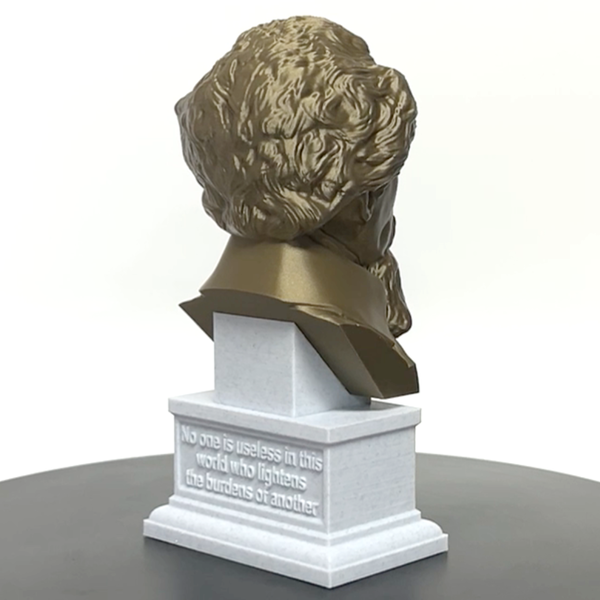 Charles Dickens, Famous English Writer and Social Critic, Sculpture Bust on Box Plinth