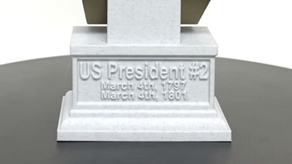 John Adams, 2nd US President, Sculpture Bust on Box Plinth