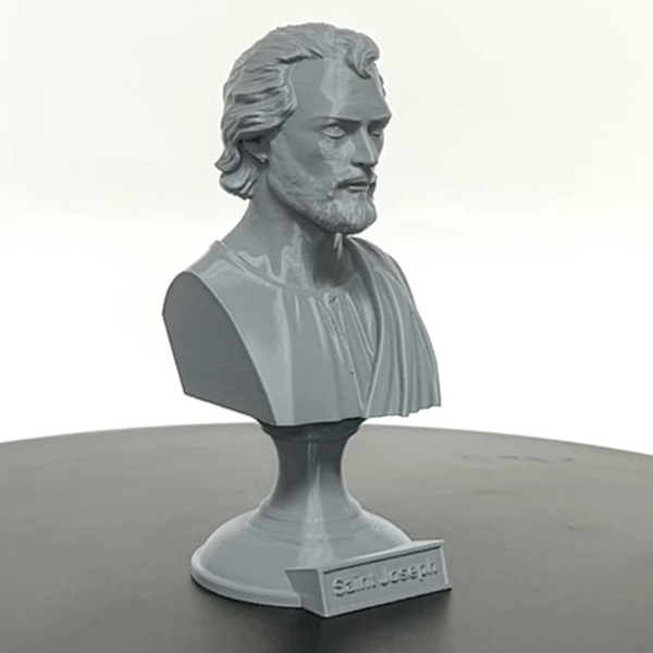 Saint Joseph, Guardian of the Holy Family and Patron Saint of Workers  Sculpture Bust on Pedestal